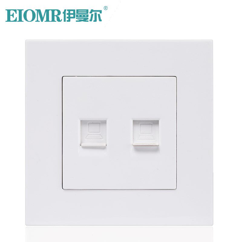 双电脑插座面板86型墙壁暗装二位网络网线插座2孔接口宽带插座