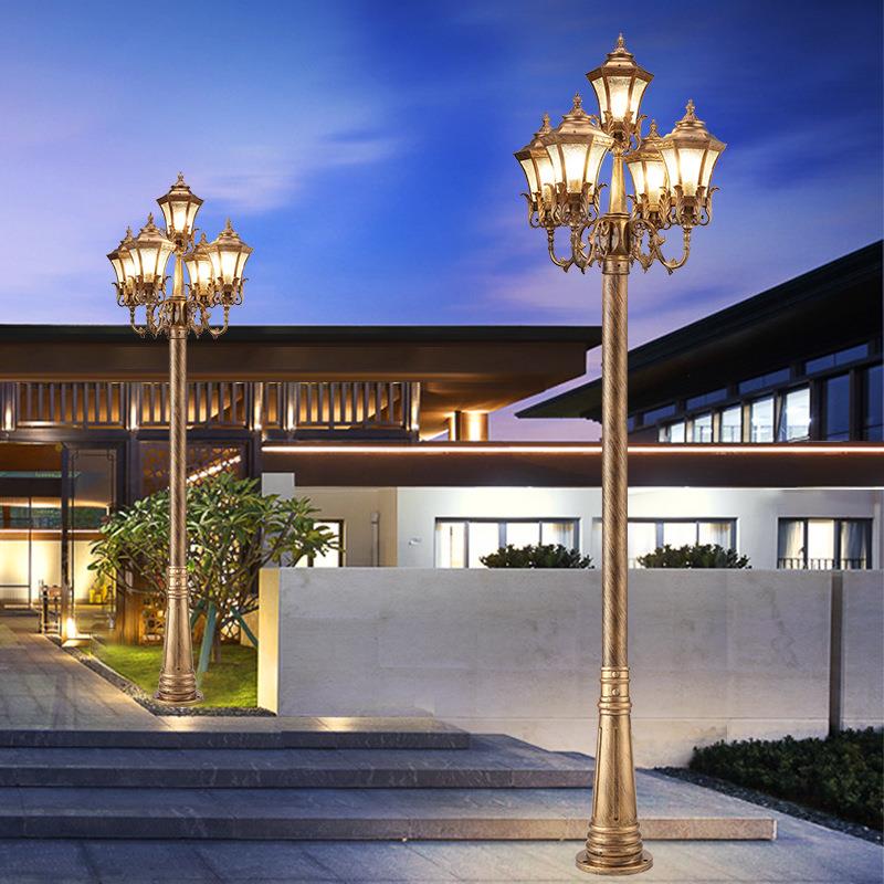 路灯家用院子花园别墅欧式复古小区庭院3米户外防水led照明高杆灯