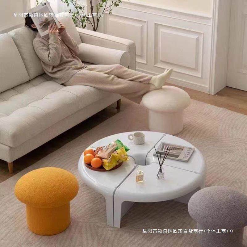 可爱何之章家用小板凳矮凳风蘑菇实木凳子凳沙发成人茶几奶油包邮