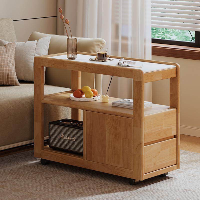 实木沙发边柜岩板侧边几带轮北欧小户型客厅可移动小茶几床头柜,特色手工艺,其他特色工艺品,淘宝优惠券,粉丝福利购,淘宝优惠卷