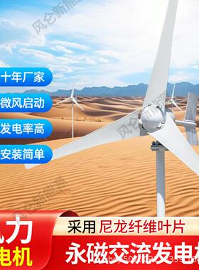 厂家直供风力发电机500W24v风光互补太阳路灯用小型新能源家用