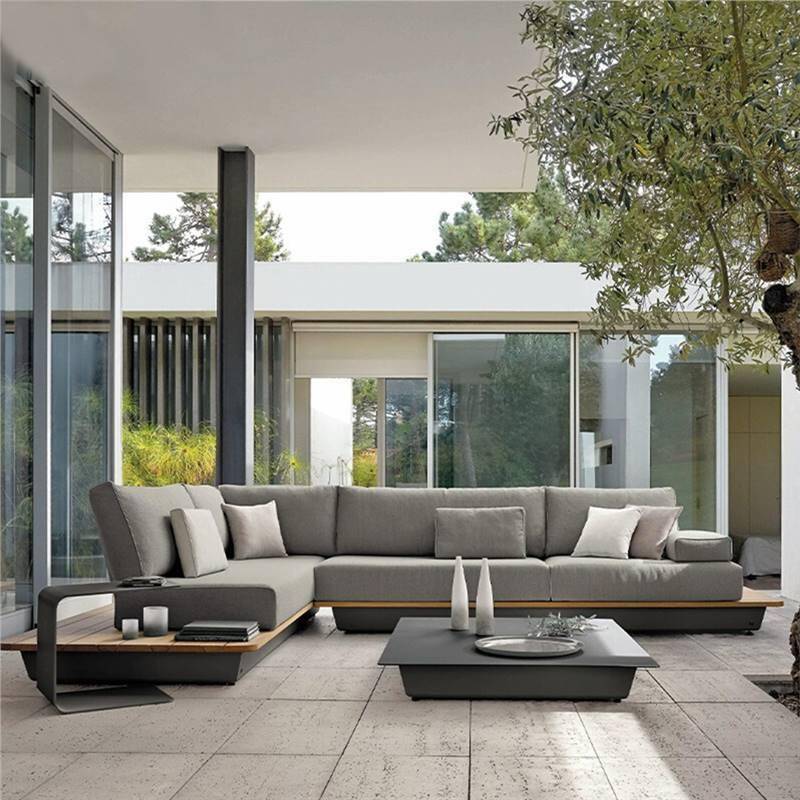 北欧户外沙发柚木客厅庭院花园别墅售楼处组合防水设计师休闲家具