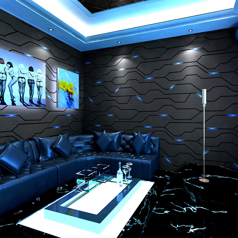 3D立体科技感KTV网吧电竞墙布