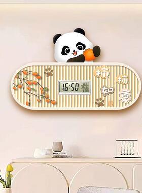 款熊饰猫电新子钟表挂10056844意钟客厅餐厅儿童房电视墙装画创表
