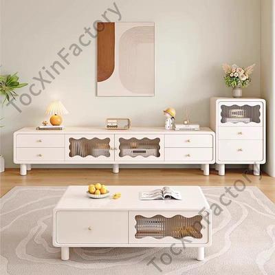 储GP1奶油风电视柜茶几组合家客现代简约67440小户型用物收纳柜法