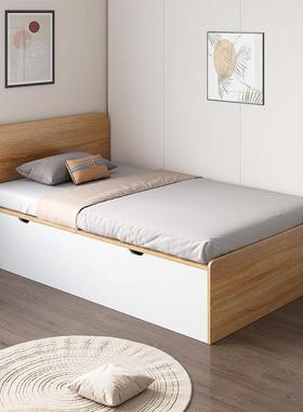 储物翻单式NDZ床人1M高箱收纳简约板床出租屋多功能小床侧气压靠