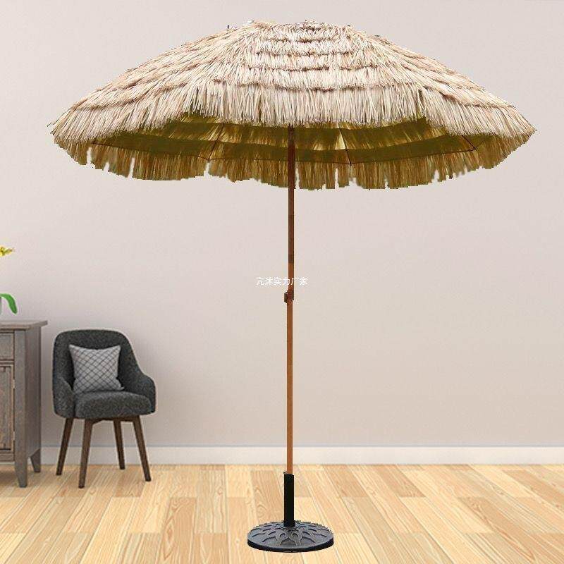 花防稻草伞茅草户外太阳IMS伞遮阳伞摄庭院杆摄影阳台园摆设直拍