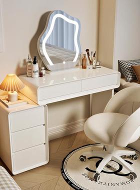 实木烤漆梳妆台20奶25新款户型化桌油风卧室简妆UGV约现代斗小柜