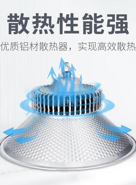大功率le厂d工W矿灯300鳍片工房车间球场仓照库灯超亮工业OWA吊明