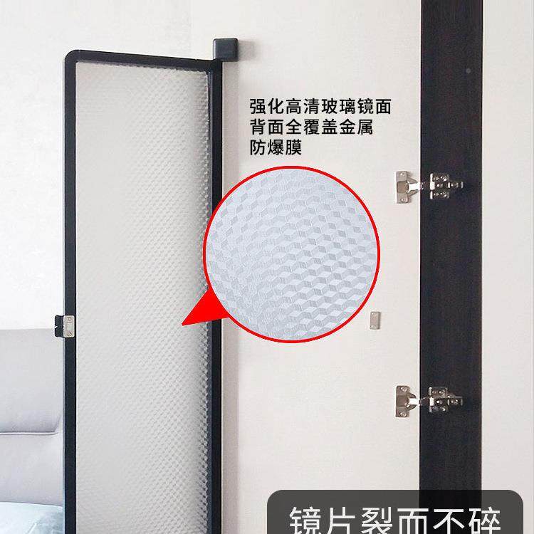 衣柜柜门无品牌/全镜子内装隐形旋转平开门衣柜穿衣镜身内置家用