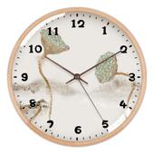 TQJ实木音打孔静挂钟厅家用时尚 电波石客英EZJ钟 免时钟挂墙新中式