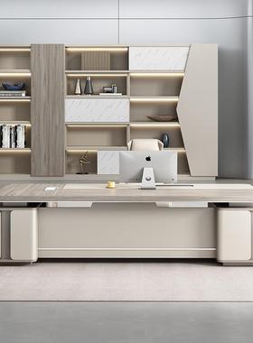 轻老板桌经办公桌椅组班合简约49615现代总裁桌领导奢桌理大台办