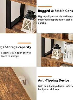 美式复古书房厅庭办公室客带3抽屉储物空间铁FWW木大结构家家具书