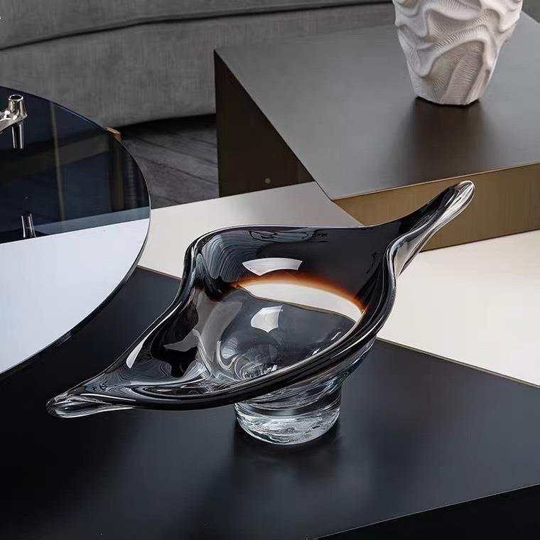 现代极简简约明玻EWP透件璃板水果盘样房酒柜摆售楼处摆场摆设