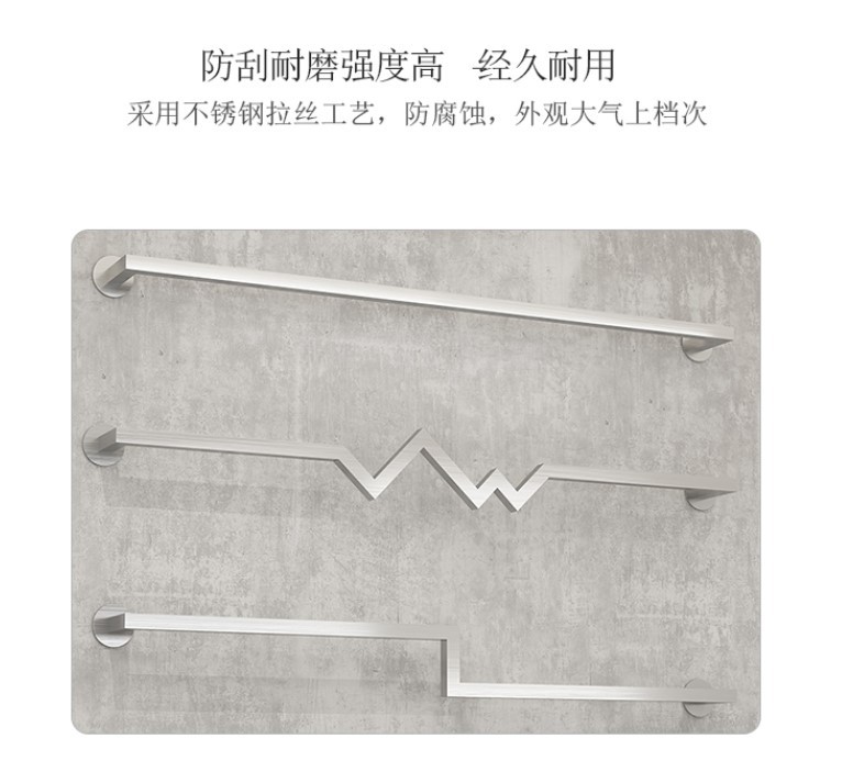 服装店不锈钢拉丝正挂架壁挂式