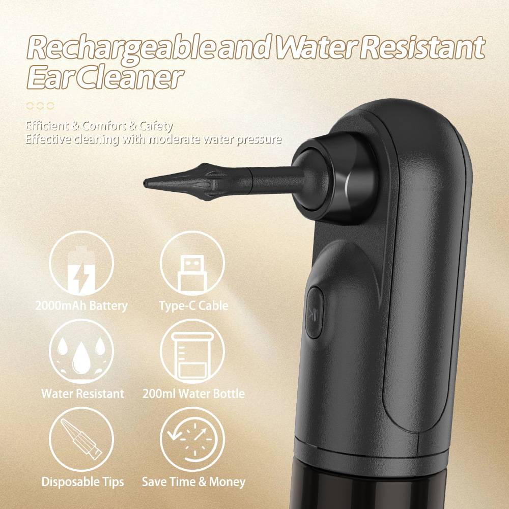 跨境电动洗耳器电动洗耳器 耳朵耳垢清洁器洁耳套装便携式洗耳器