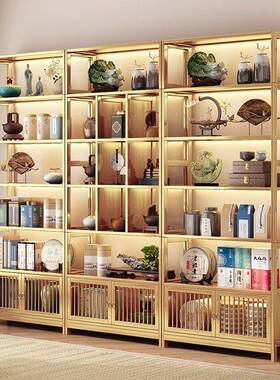 新中式架多层置物布展示柜茶室50849茶具收纳架木架非茶架多宝置