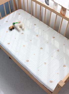 婴床儿床笠纯棉六层生纱布初生宝宝单新儿拼接床床床笠婴JC220402