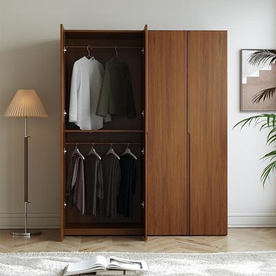用实木橡木衣橡木衣柜柜简户约现代卧室家一门到顶小胡型桃色挂衣