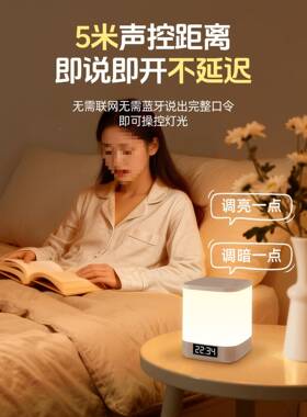 智能声控小夜灯睡眠卧室应ULL灯感用床头婴儿喂奶台灯语家音制控