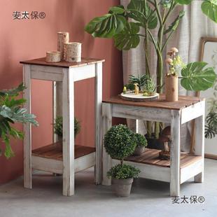 外实9225木落地花架阳花园庭院多盆肉花户工具台置物架防腐木桌麦