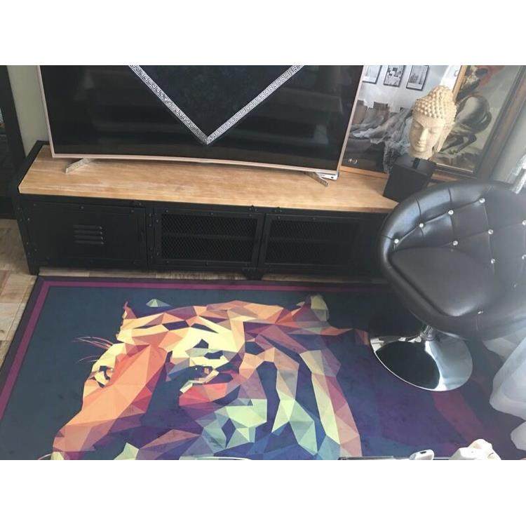 V美f式家具铁客厅艺电视柜lot铁艺复古实木电视柜矮柜8地柜AVQ储