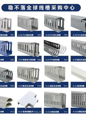 fd龙骨线槽拨柜开圆式形塑料520阻燃线槽配电箱电背胶pvc业工理线