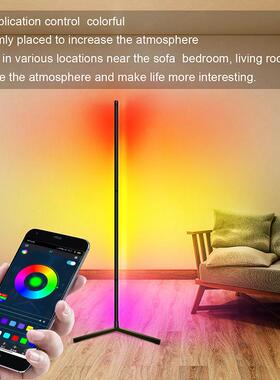 RGB炫色k彩音乐变落地灯极简线电条822地灯客厅沙发酒吧tv竞氛围
