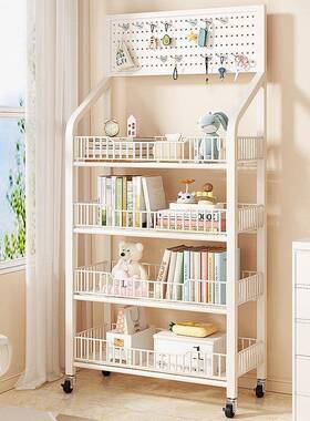 洞洞板书架可置移动落地组物架NVV家用客多层简易合学生书本厅收