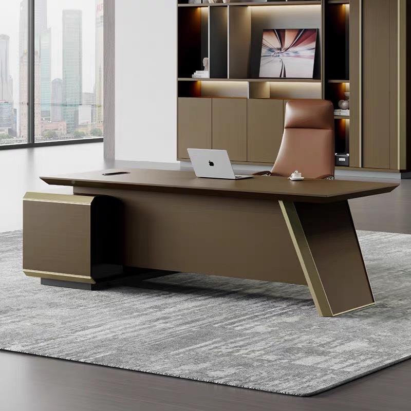 老板桌主小合型简约总裁经理1人位管单人办公桌椅组版式柜大-班桌