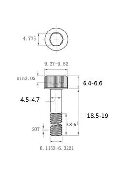316不钢ANSB18.3SH美制2内六角圆柱头螺钉1I/4410-0锈*3/4（牙长6