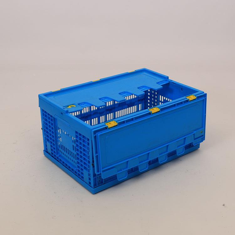 P盖600280物流常用包装折叠筐果蔬折叠-熟料筐P带新料445塑胶折叠