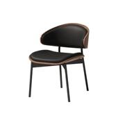 木有叙伊姆斯实餐椅家LWB用现木谈代简约胡桃色酒店洽靠背椅子Eam