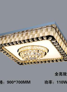 现代简长方形客厅灯餐灯家直厅销厂LE约D不449锈钢线割水晶吸顶灯