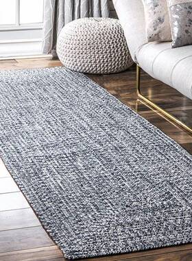 手工编织客厅地毯茶形几方欧式轻奢窗过道飘卧床边家GOJ用户外地