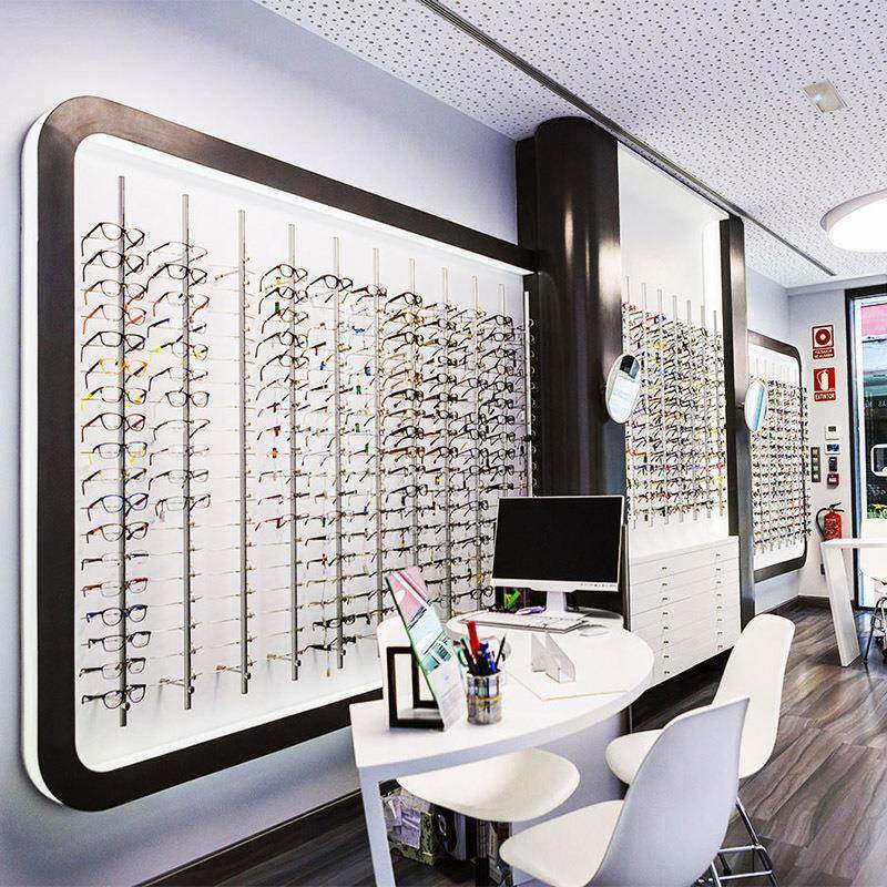 欧野展柜眼镜展柜镜商用时尚693铁艺墨镜太示阳眼镜展示架靠眼墙