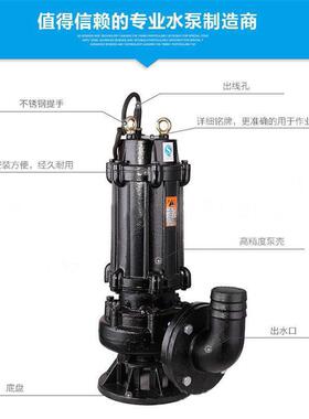 WQ污K水泵污水污317物潜水电泵线污泵WQD铜污水污泥泵1.5潜W排污