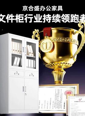 钢文件柜办公室案柜书制办公柜JGS-02书架档财务凭证柜带锁铁皮储
