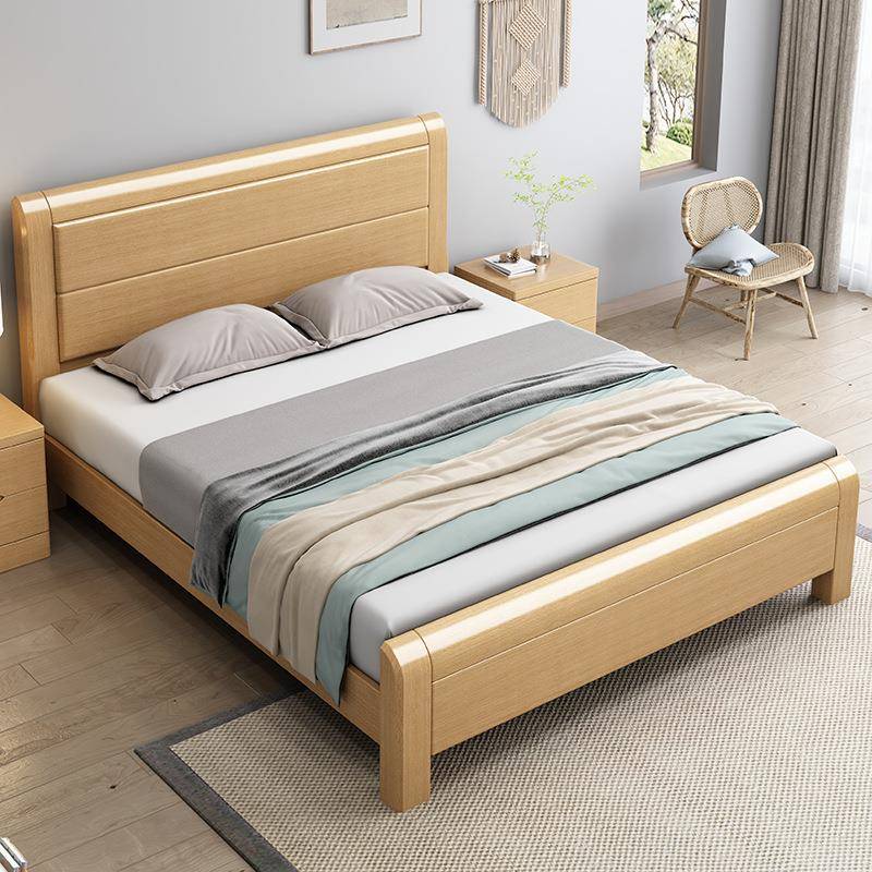 榉木实木床工厂直3销1.8米双人床1.2儿/1.5m童床1卧.XUS5米主小户