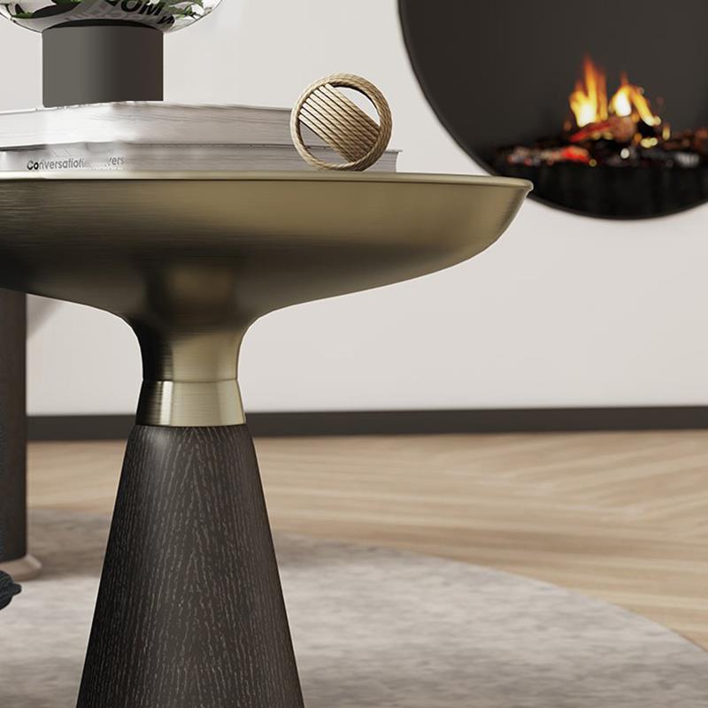 2I中古风边极简边几意2121式玻璃角几沙发柜圆形桌简约小原实木小