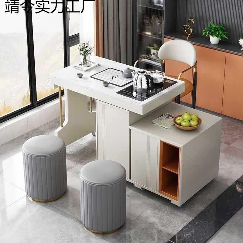 岩板阳台茶椅无品牌/组合家用茶可旋转移动茶台桌水车功夫桌泡茶
