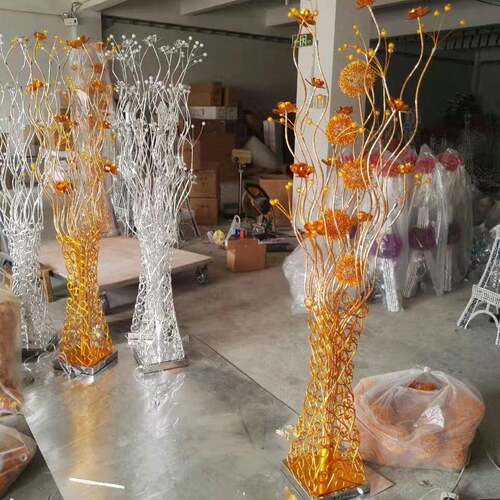 新款LDE落地灯花瓶ANP客R厅室摆件卧网红直播间围灯GB变色铝材氛