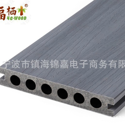 14025圆孔户外共挤地板灰色地面建材 卡扣木塑 公园建材安装服务