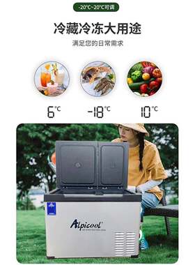 新款冰虎双温双两门载冰箱冷冻冷藏车分区家用型车车载冰111箱小