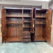 慕乌金派木全物实木衣柜组大衣橱卧室大HEY容量储柜装 四五门柜子