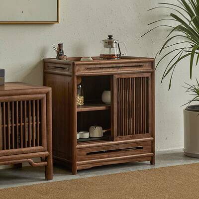 新中水式木茶水柜客厅靠墙木榆家YZV用餐边柜边几办公实室茶台烧