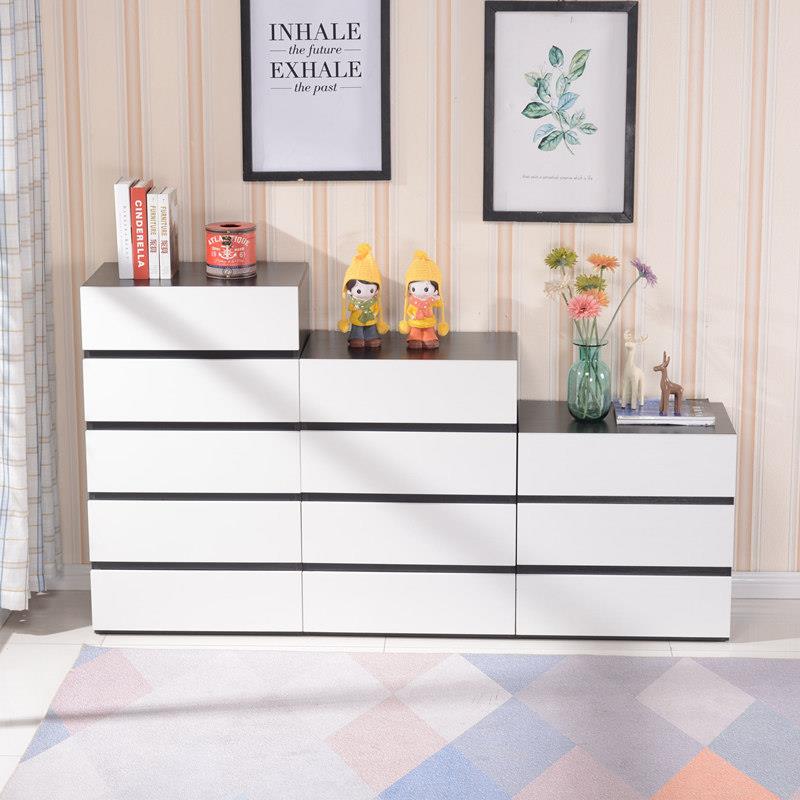 简约合现代纳五斗柜黑白组抽柜屉柜卧室收储物大容量经济型GHP五