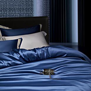 东帝兴高端双股阿瓦60支匹马棉别四件套100纯棉被套全棉1纯简色约