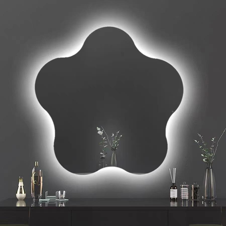 艺术室型镜不规RQH则异形智能灯镜化妆镜卫生间浴镜造妆台发梳光