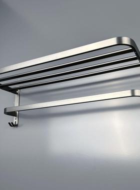 卫生间浴巾五件套免打孔铝合折叠浴巾架套装金壁挂置UTE浴室物架